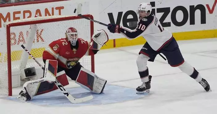 Bobrovsky gets 6th shutout of season and Reinhart scores 54th goal as Panthers top Blue Jackets 4-0