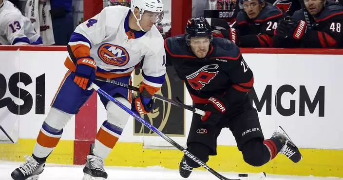 Hurricanes lose defenseman Brett Pesce to lower-body injury in Monday's Game 2 win vs. Islanders