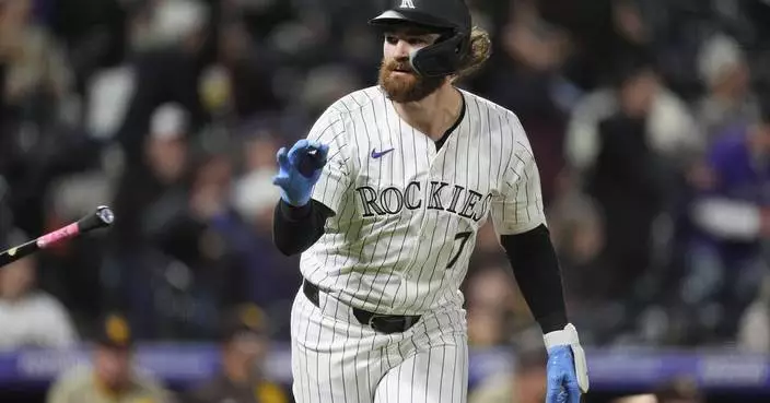 Rodgers' grand slam sparks Rockies over Padres 7-4 for 2nd win in 10 games