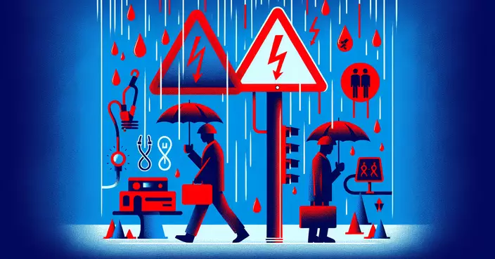 Employers, contractors and employees should be aware of electrical safety at work during rainstorm