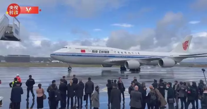 Xi's plane touches down at Tarbes airport