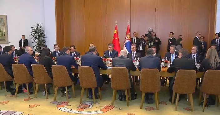 Xi, Vucic hold large-group talks in Belgrade