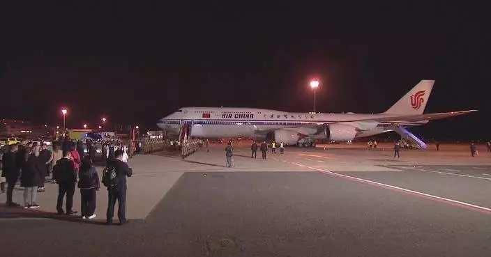 Xi's plane lands at Budapest Liszt Ferenc International Airport