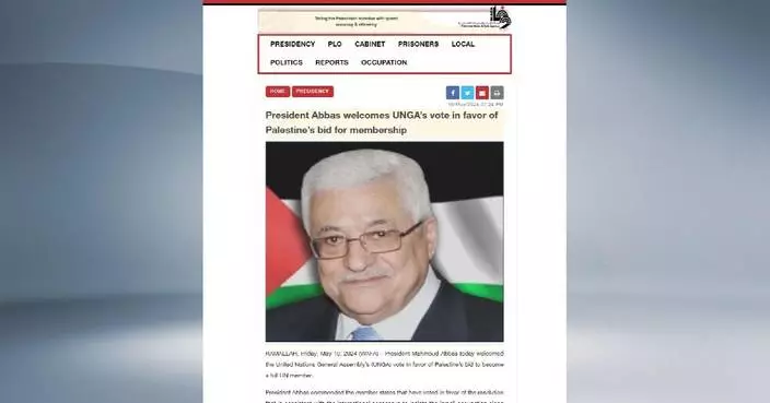 Palestinian president welcomes UN resolution in favor of Palestine membership