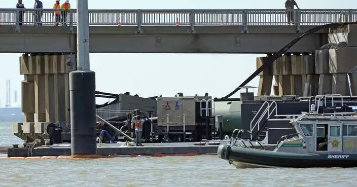 A barge broke loose from a tugboat before slamming into a Texas bridge, the Coast Guard says