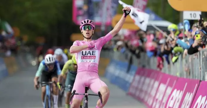Giro leader Tadej Pogacar wins his third stage in the first week