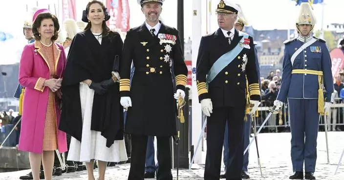 Danish King Frederik and his Australian-born wife visit Sweden on their first official trip abroad