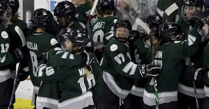 Susanna Tapani scores her second OT winner of the series to help Boston advance to the PWHL finals