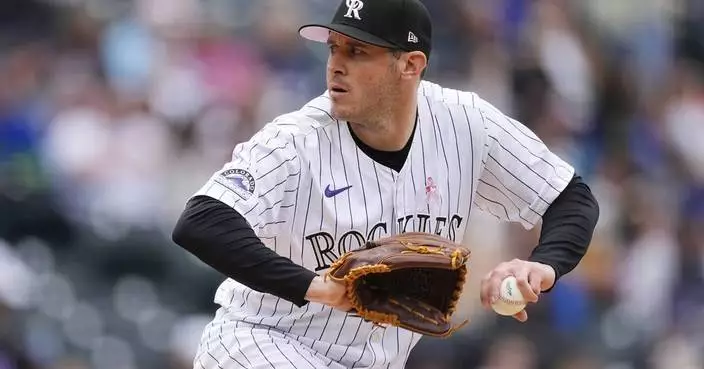 Blach's solid outing, Tovar's homer lift Rockies past Rangers 3-1 to complete series sweep