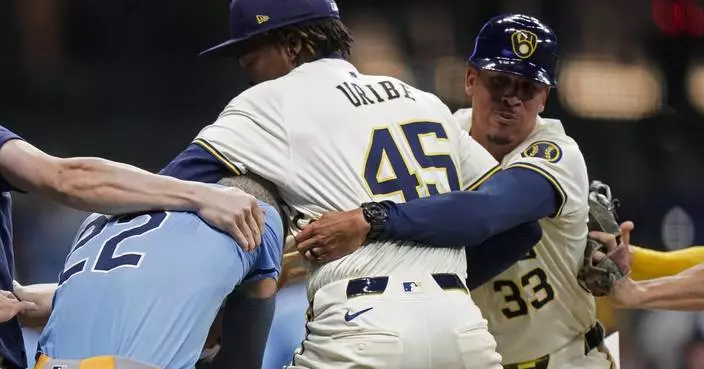 Brewers' Uribe suspended 6 games for brawl, Peralta 5 and Murphy 2 while Rays' Siri penalized 3
