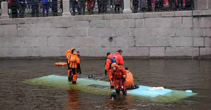 A bus plunges off a bridge in the Russian city of St. Petersburg, killing 7 people