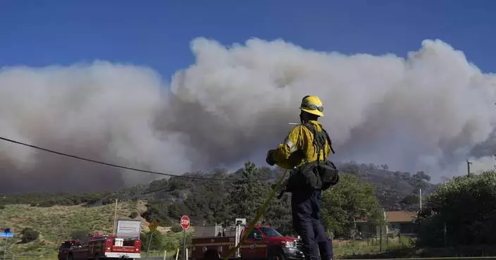 Strong winds, steep terrain hamper crews battling Los Angeles area&#8217;s first major fire of the year