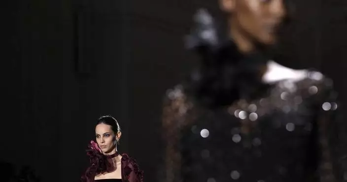 Elie Saab's classic fall couture has foliage, shimmer — and capes for men
