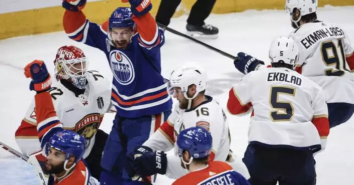 Oilers rout the Panthers 8-1 in Game 4 to avoid being swept in the Stanley Cup Final