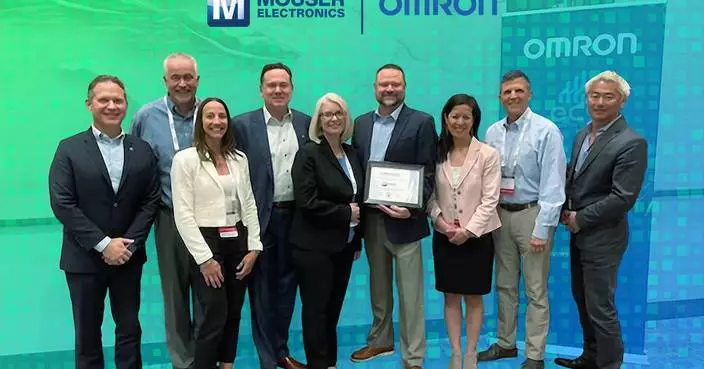 Mouser Electronics Awarded Fourth Consecutive Year for Outstanding Results in E-Commerce Distribution by Omron