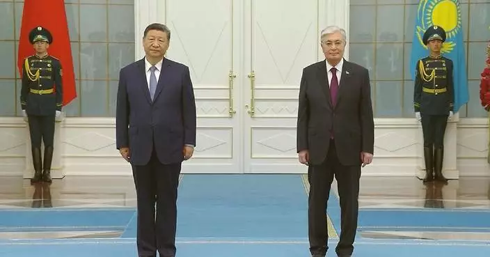 Xi attends welcome ceremony hosted by Kazakh President Tokayev