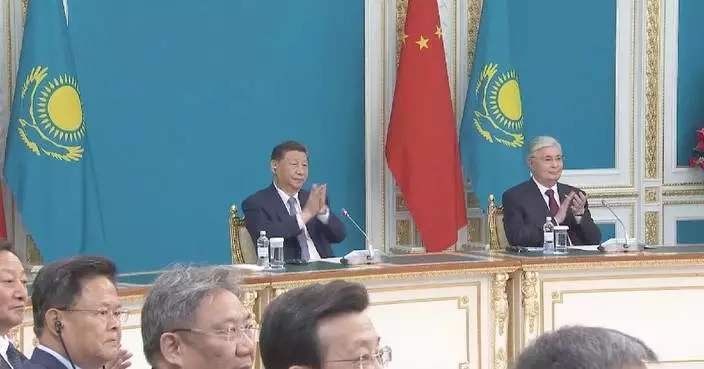 Xi, Kazakh president attend opening ceremony for Trans-Caspian International Transport Route