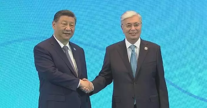 Chinese president arrives at Palace of Independence for SCO Astana summit