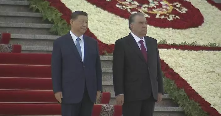 Xi attends welcome ceremony hosted by Tajik President Rahmon