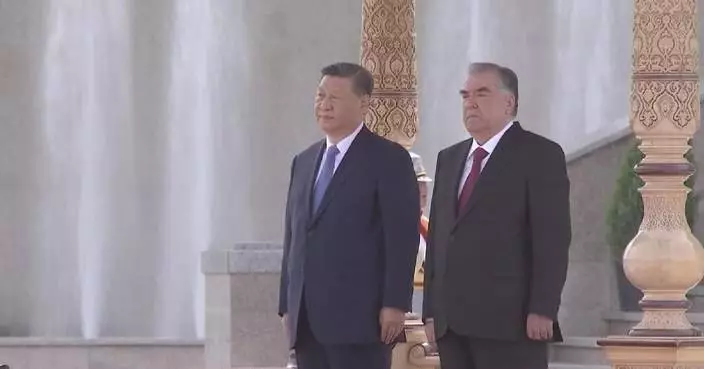 Xi attends welcome ceremony hosted by Tajik President Rahmon