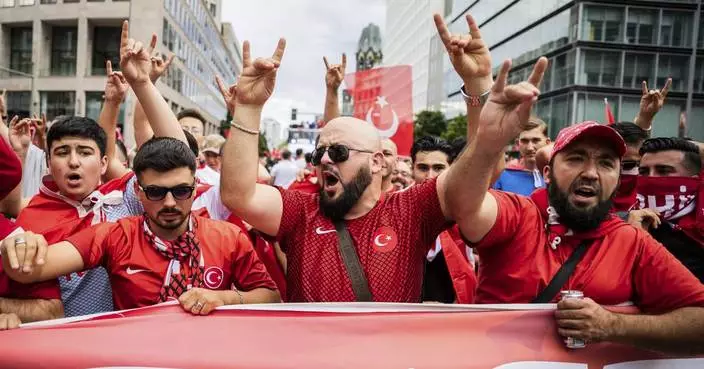 Turkey supporters make controversial hand gesture on way to stadium and in it for Euro 2024 match