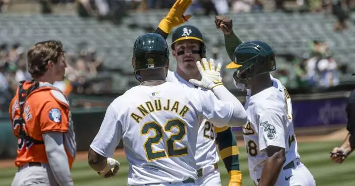 Rooker, Schuemann hit 3-run homers in Athletics&#8217; 19-8 rout of Orioles