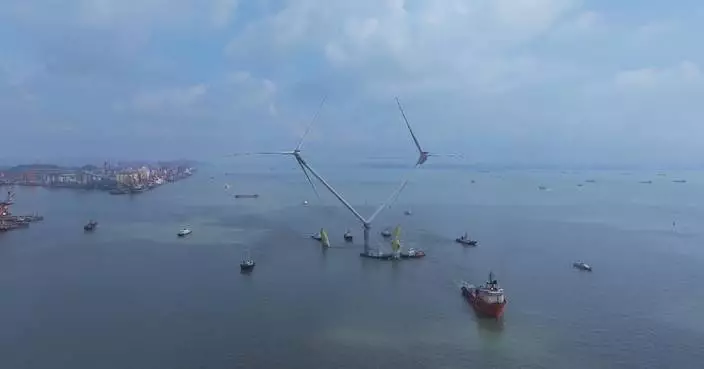 World's largest monolithic floating wind power platform sets sail for offshore farm