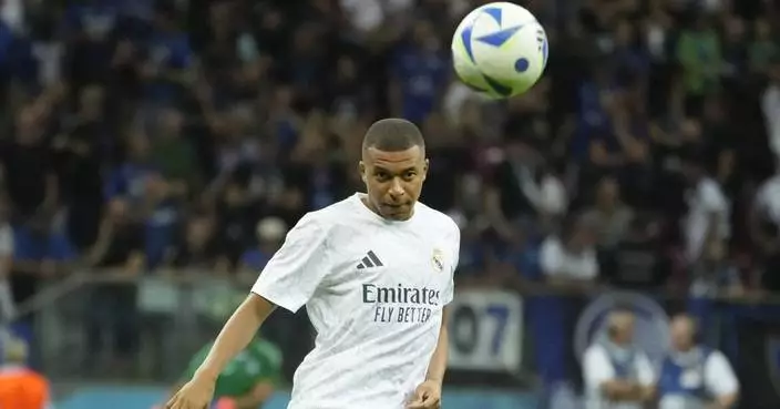 Kylian Mbappé scores on debut for Real Madrid in a 2-0 win over Atalanta in UEFA Super Cup