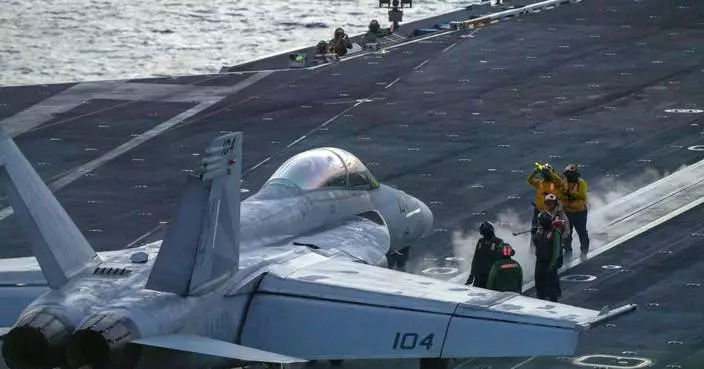 US sends ship-based Navy fighter jets to a base in the Middle East to help protect Israel