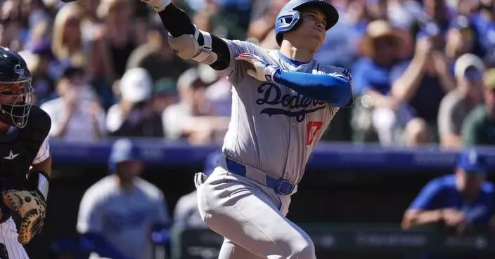 Ohtani falls short of Triple Crown, steals 59th base as Dodgers beat Rockies 2-1 in season finale