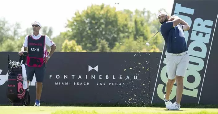 Jon Rahm moves closer to LIV points title with a 64 to take the lead in Chicago