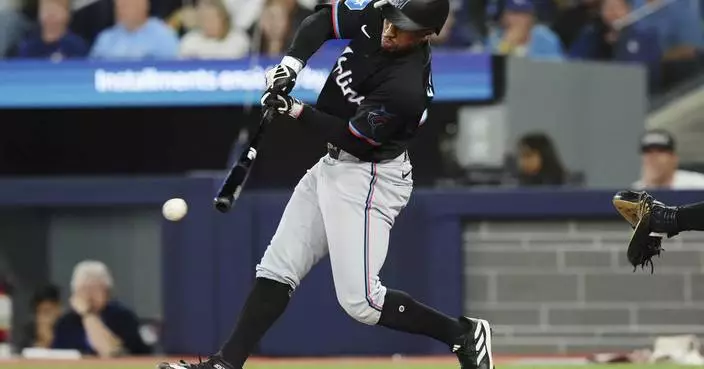 Xavier Edwards has MLB&#8217;s first three-triple game since 2014 as Marlins rout Blue Jays 15-5