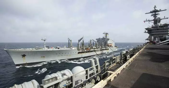 US Navy replenishment ship operating in Mideast was damaged after refueling warships, officials say