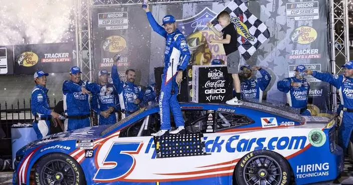 Kyle Larson wins at Bristol as 2 former NASCAR champions eliminated from playoffs