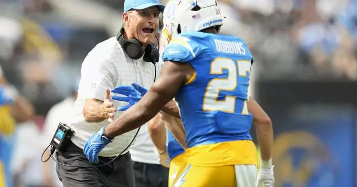 J.K. Dobbins rushes for 135 yards as the Chargers beat the Raiders 22-10 in Jim Harbaugh&#8217;s debut