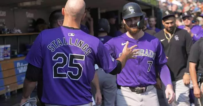 Jacob Stallings&#8217; RBI double in the ninth helps Rockies beat the Tigers 4-2