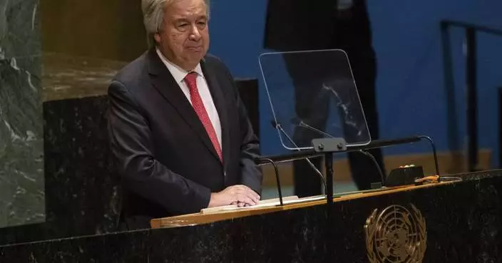 UN  chief urges divided nations to approve blueprint to address global challenges from climate to AI