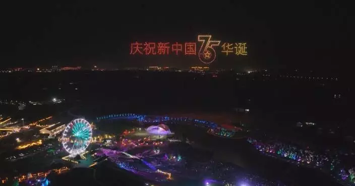 China celebrates National Day with light shows, fireworks, drone displays