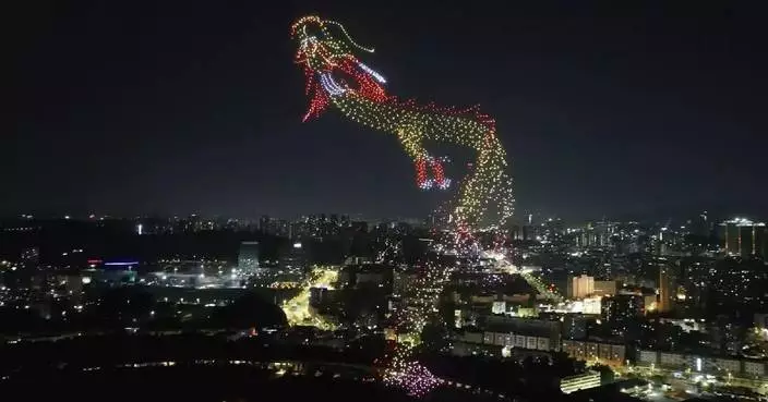 Eye-opening drone shows illuminate night skies in China&#8217;s National Day holiday