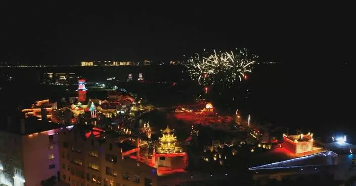 Spectacular fireworks show lights up departure port on ancient Maritime Silk Road