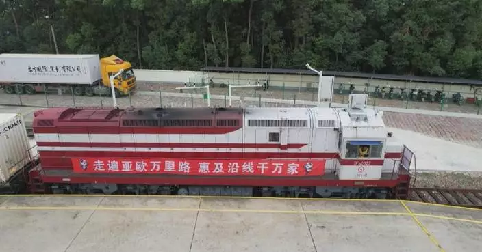 First China-Europe freight train carrying exhibits for upcoming CIIE arrives in Shanghai