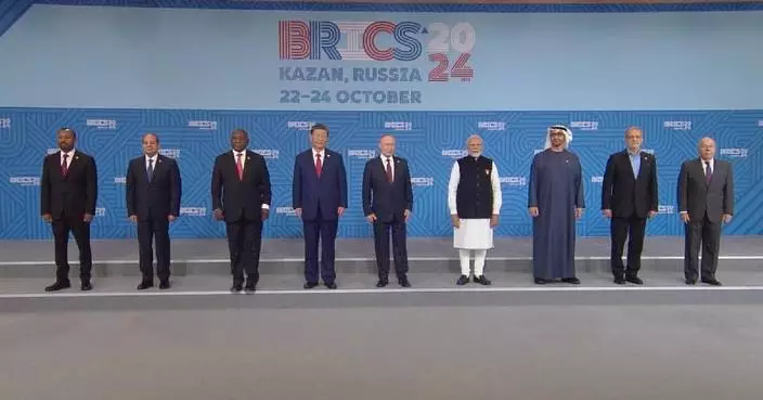 Leaders of BRICS member countries pose for group photo