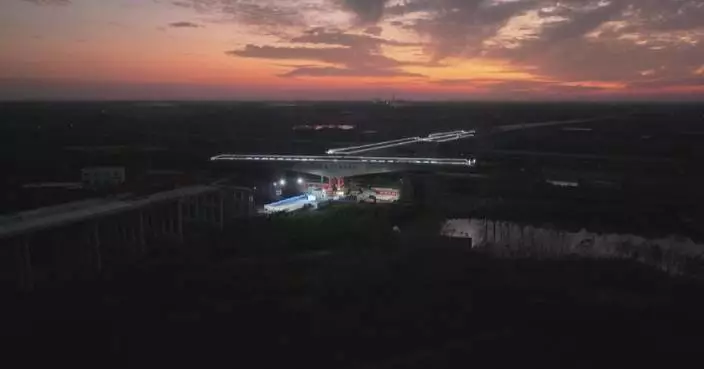 China&#8217;s longest continuous swivel road bridge over railway rotated in place