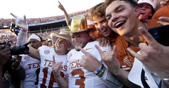 Ewers returns as No. 1 Texas beats No. 18 Oklahoma 34-3 in 1st Red River Rivalry game as SEC members