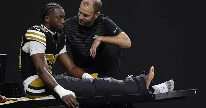 Saints cornerback Paulson Adebo carted off with leg injury vs. Broncos