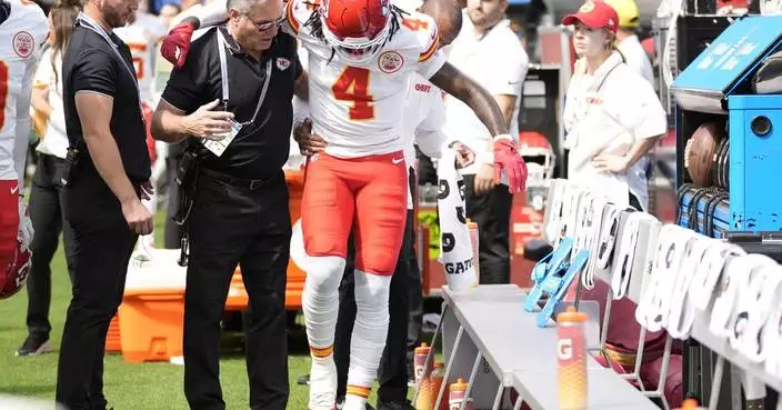 Chiefs put WR Rashee Rice on injured reserve after hurting his knee in a win over the Chargers