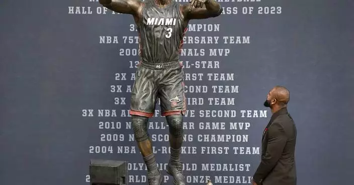 Heat unveil statue of Dwyane Wade outside the front of team&#8217;s arena