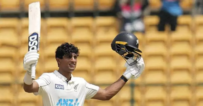 Ravindra scores century as New Zealand leads India by 299 runs at lunch on 3rd day of 1st test