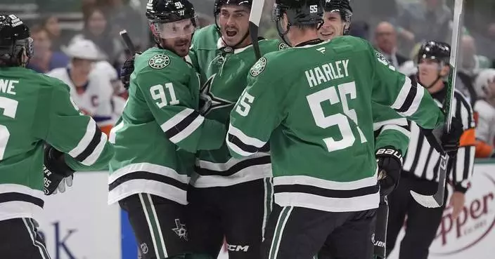 Seguin scores twice, Oettinger stops 33 shots for 11th shutout in Stars' 3-0 win over Islanders