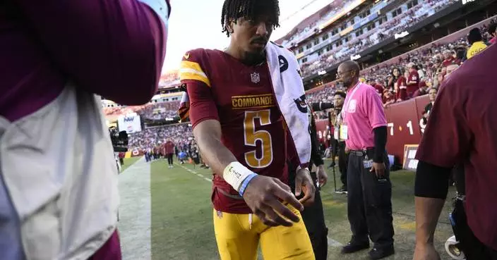 Washington Commanders rookie QB Jayden Daniels misses practice because of his rib injury